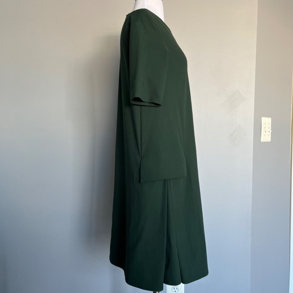 Cos Forest Green Side Cargo Pockets Dropped shoulder A-line Casual Midi Dress - Picture 5 of 12